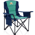 Heavy Duty Camping Chair for Adults, Oversized Heavy People Foldable Outside Camp Chairs Carry Bag Included, with Cooler Bag Cup Holder, Side Pocket for Lawn,Sport,Outdoor,Dark Blue
