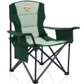 Heavy Duty Camping Chair for Adults, Oversized Heavy People Foldable Outside Camp Chairs Carry Bag Included, with Cooler Bag Cup Holder, Side Pocket for Lawn,Sport,Outdoor,Dark Green