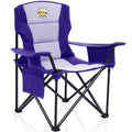 Heavy Duty Camping Chair for Adults, Oversized Foldable Outside Camp Chairs Carry Bag Included, with Cooler Bag Cup Holder, Side Pocket for Lawn,Sport,Outdoor,Deep Purple