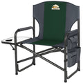 Oversized Directors Camping Chair Support 600 LBS, Heavy Duty Folding Outdoor Chairs with Detachable Side Pocket and Adjustable Side Table for Outside Beach,Lawn,Fishing (Green)