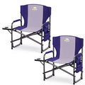 Oversized Directors Camping Chair 2 Pack Support 600 LBS, Heavy Duty Folding Outdoor Chairs with Detachable Side Pocket and Adjustable Side Table for Outside Beach,Lawn,Fishing, Deep Purple